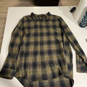 The Foundry Supply Co. Black and Tan Plaid Shirt